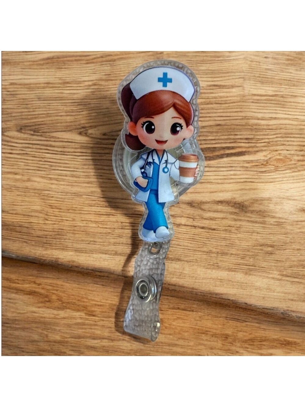 Nurse Retractable Badge Reel Cartoon Design